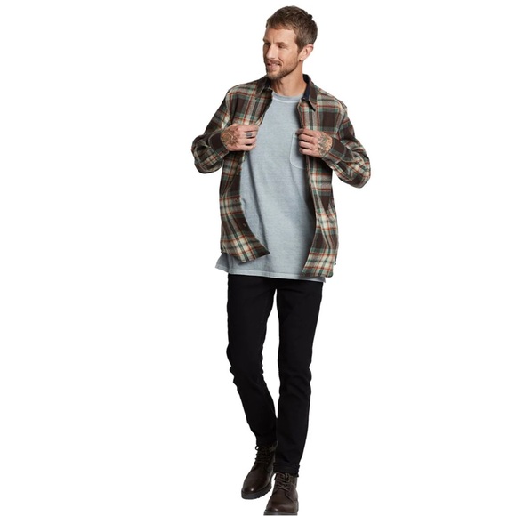 Pendleton Cozy Pine Plaid Virgin Wool Button Shirt Vintage Fireside Black Tartan - Picture 3 of 3